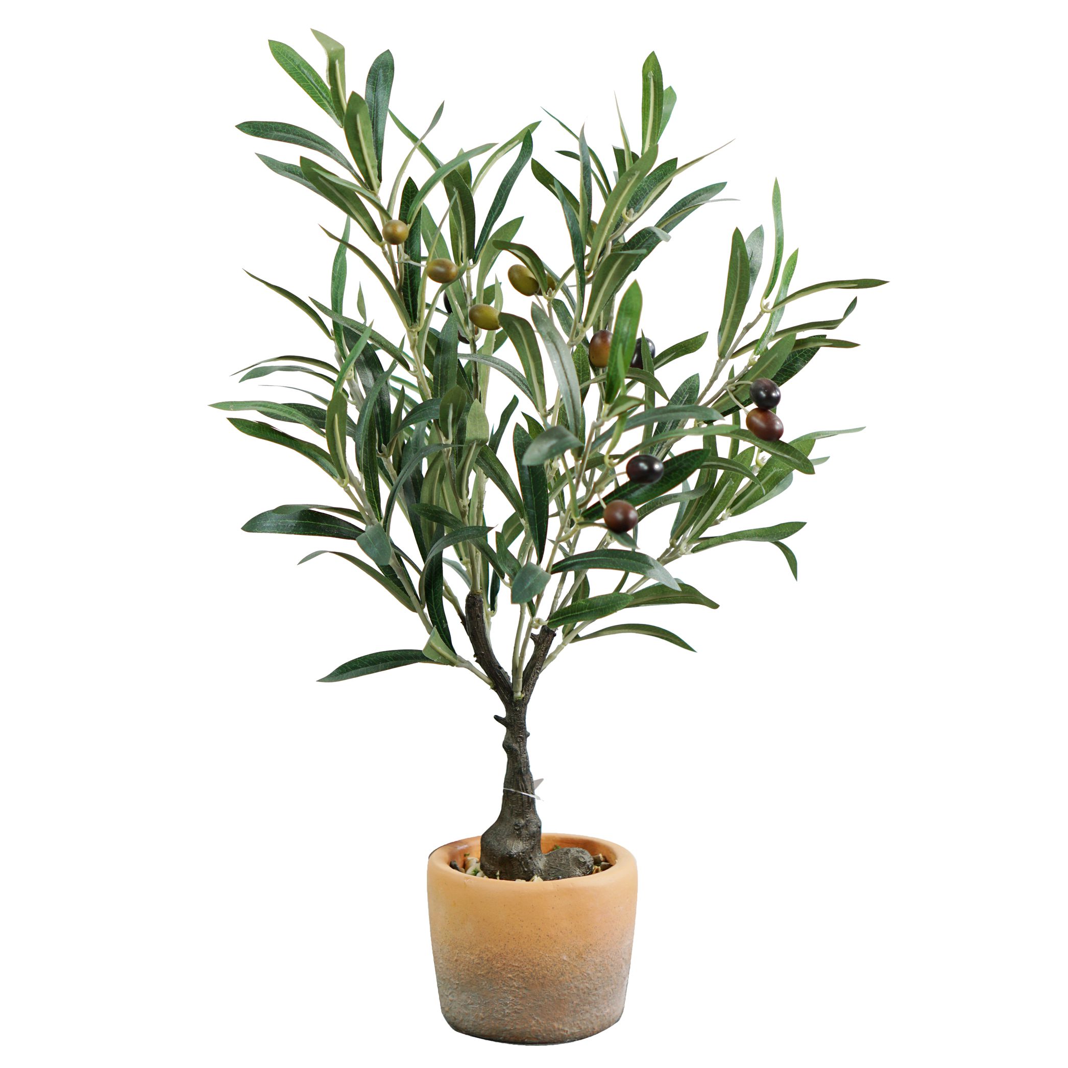 Small faux olive tree in clay pot Sinleen Artificial Trees