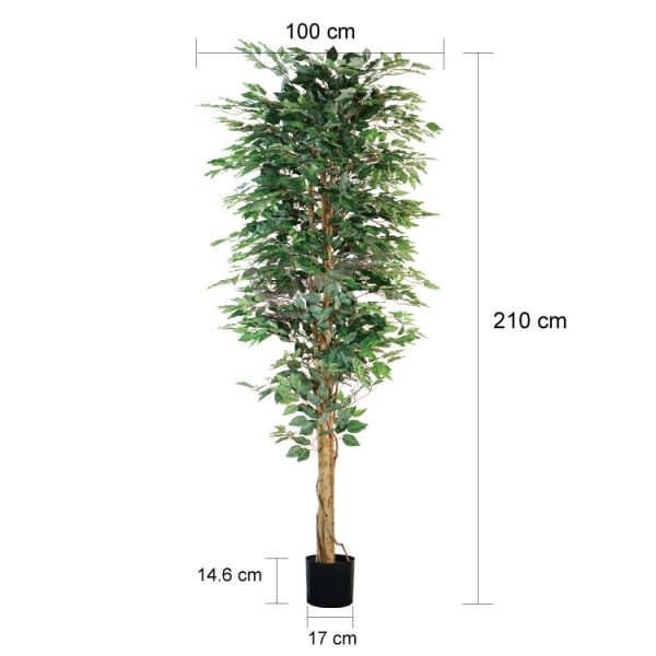 210CM1932叶榕树尺寸 artificial ficus tree 7ft
