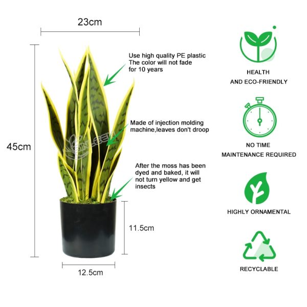 45CM黄皮虎皮兰2 artificial snake plants