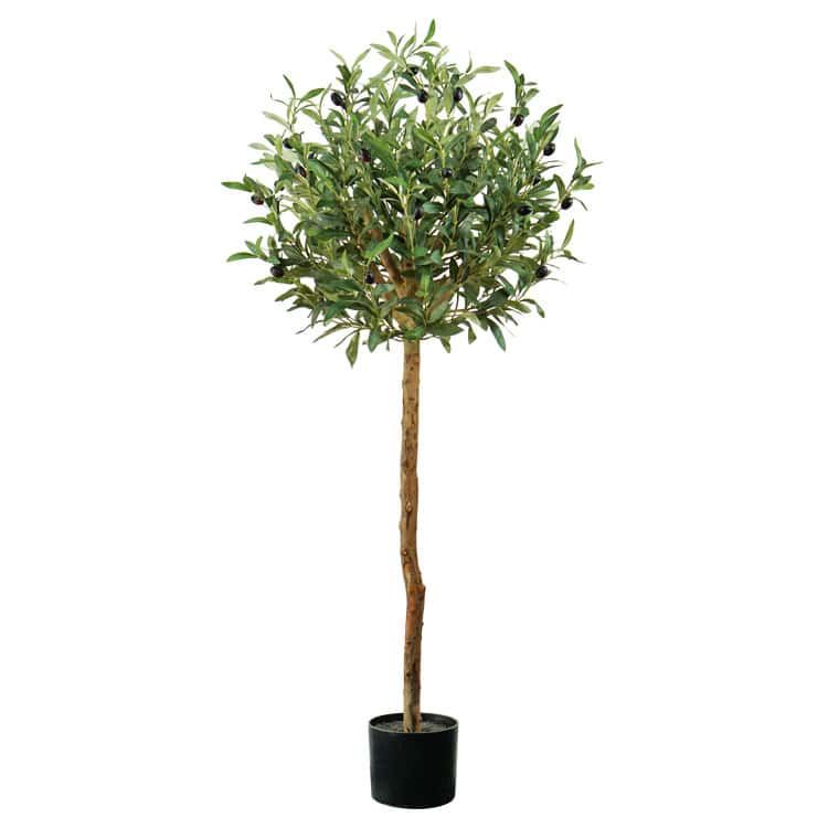Faux Olive Topiary Tree 120cm Sinleen Artificial Plants