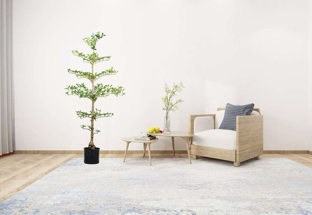 faux potted black olive trees for minimalist decor