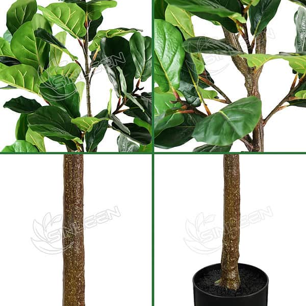 Leaf and trunk details of faux fiddle leaf fig tree 190cm Leaf and trunk details of faux fiddle leaf fig tree 190cm