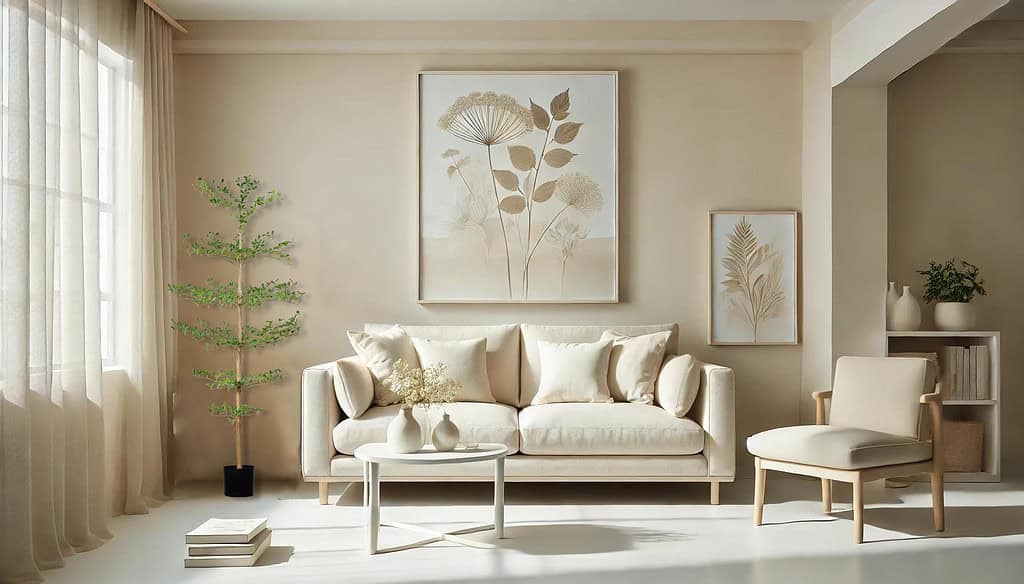 a faux black olive tree in an elegant home setting