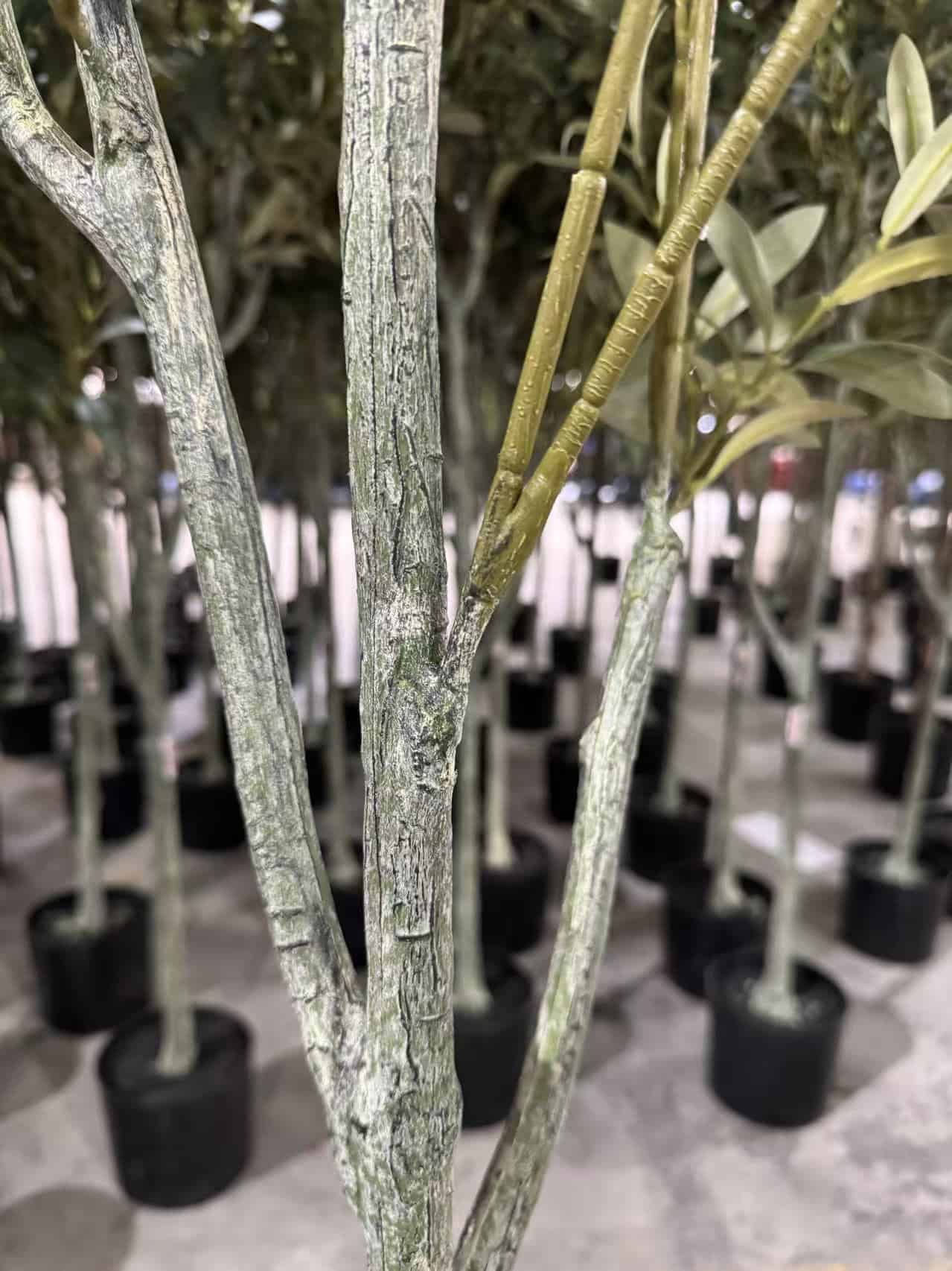 sinleen artificial olive tree branch and stem connection detail